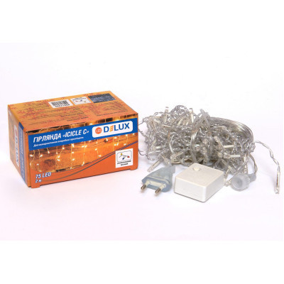 Гірлянда Delux ICICLE С 75LED 2х0.7 м мульти/прозорий IP20 (90017985)