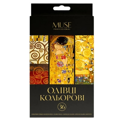 Олівці кольорові Muse Тригранні З точилкою 36 кольорів (107M-36)