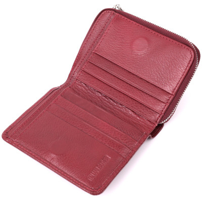 Гаманець ST Leather З натуральної шкіри Бордовий (22551)