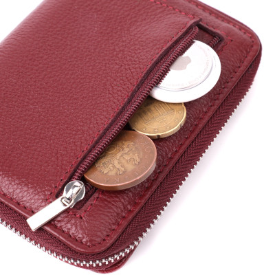 Гаманець ST Leather З натуральної шкіри Бордовий (22551)