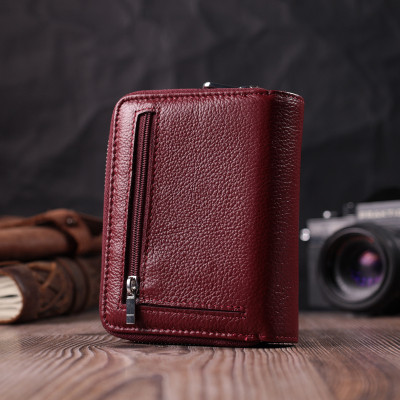 Гаманець ST Leather З натуральної шкіри Бордовий (22551)