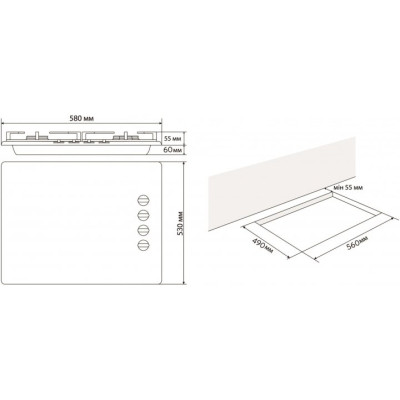 Варочна поверхня Jantar HGR 60 WH EF