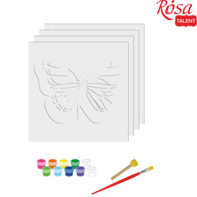 Картина по номерам Rosa Talent 3D Метелик 4 МДФ ґрунтоване, 4 шари, 17х17 см (4823098529033)