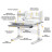 Парта Mealux Edmonton Multicolor Grey з полицею (BD-610 W/МС + G с полкой)
