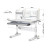 Парта Mealux Edmonton Multicolor Grey з полицею (BD-610 W/МС + G с полкой)
