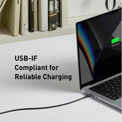 Дата кабель USB-C to USB-C 0.9m 140W bio-nylon 544 black Anker (A80F5H11)