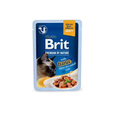 Вологий корм для кішок Brit Premium Delicate Fillets in Gravy Tuna філе в соусі (8595602570577)
