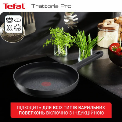 Сковорода Tefal Trattoria Pro, 28см, алюміній, бакеліт, сірий (G6120644)