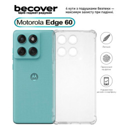 Чохол до мобільного телефона BeCover Anti-Shock Motorola Edge 60 Clear (713804)