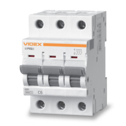 Автоматичний вимикач Videx RS6 RESIST 3п 6А 6кА С (VF-RS6-AV3C06)