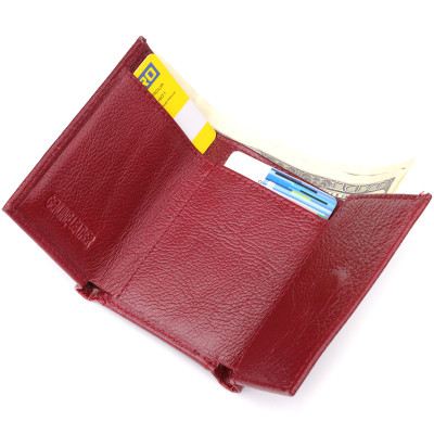 Гаманець ST Leather З натуральної шкіри Бордовий (23082)