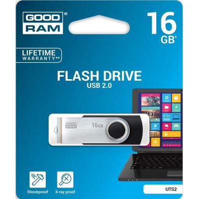 USB флеш накопичувач Goodram 16GB Twister Black USB 2.0 (UTS2-0160K0R11)