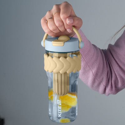 Пляшка для води Kite 900 мл бежево-блакитний (K25-1231-1)