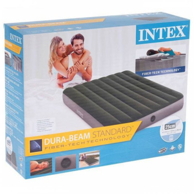 Матрац надувний Intex Standart велюр 137 x 191 x 25 см Зелений (Intex 64108)