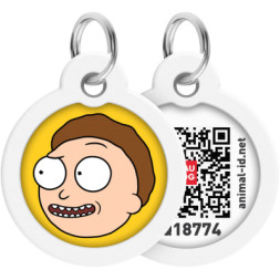 Адресник для тварин WAUDOG Smart ID з QR паспортом &quot;Рік і Морті 2&quot;, коло 30 мм (230-0281)
