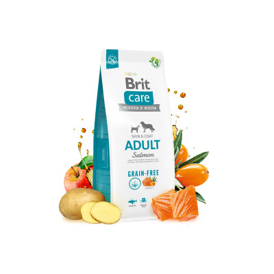 Сухий корм для собак Brit Care Dog Grain-free Adult для малих і середніх порід з лососем 3 кг (8595602558841)
