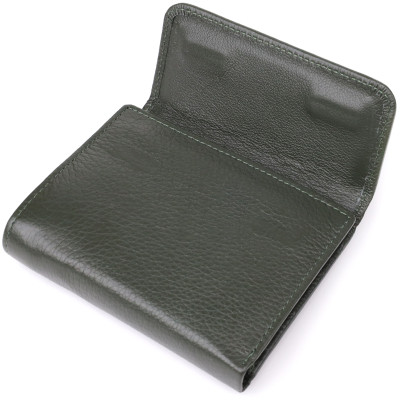 Гаманець ST Leather З натуральної шкіри Зелений (23074)
