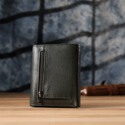 Гаманець ST Leather З натуральної шкіри Зелений (23074)