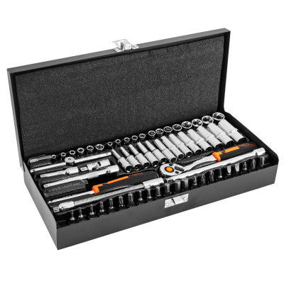 Набір інструментів Neo Tools 63шт, 1/4&quot;, CrV, металевий кейс (10-008)