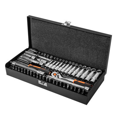 Набір інструментів Neo Tools 63шт, 1/4&quot;, CrV, металевий кейс (10-008)