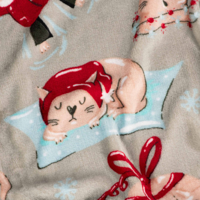 Плед Ardesto Christmas Flannel 160х200см, 100% поліестер, різдвяні котики (ART0120PB)