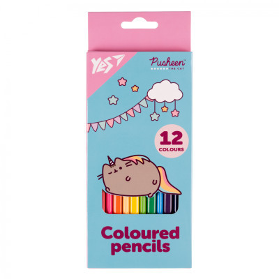 Олівці кольорові Yes 12 кол Pusheen бірюзовий (290721)