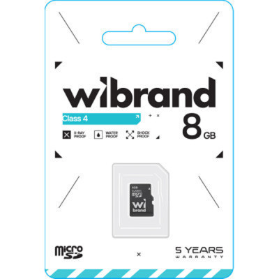 Карта пам&#039;яті Wibrand 8GB mictoSD class 4 (WICDC4/8GB)