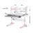Парта Mealux Edmonton Multicolor Pink з полицею (BD-610 W/МС + PN с полкой)