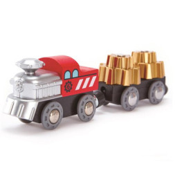 Залізниця Hape Набір для іграшкової залізниці Вантажний поїзд з шестернями (E3751)