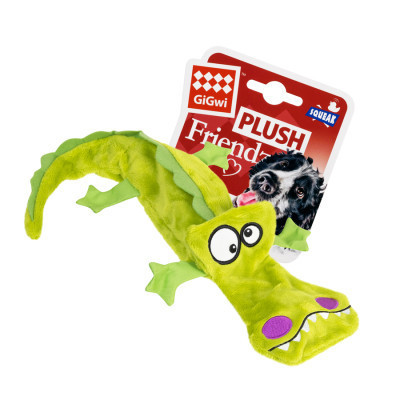 Іграшка для собак GiGwi Plush Крокодил з 4-ма пищалками 38 см (75021)