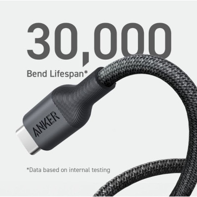 Дата кабель USB-C to USB-C 1.8m 140W bio-nylon 544 black Anker (A80F6H11)