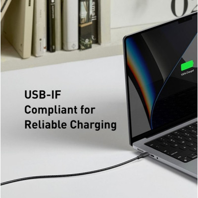 Дата кабель USB-C to USB-C 1.8m 140W bio-nylon 544 black Anker (A80F6H11)