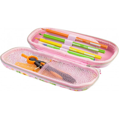 Пенал Cool For School з віконцем 1 відділення з органайзером рожевий (QT-5751-Pink)