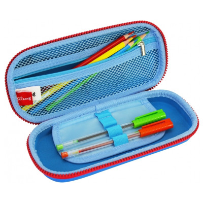 Пенал Cool For School з тисненням 1 відділення Чорний (QT-5697-Blue)