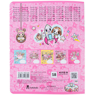Зошит Kite tokidoki 18 аркушів, клітинка (TK23-236)