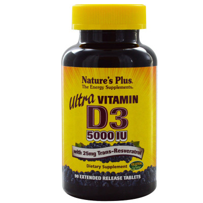 Вітамін Natures Plus Ультра вітамін D3 5000 МE, Nature&#039;s Plus, 90 таблеток (NTP1045)