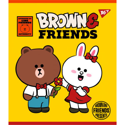 Зошит Yes А5 Line Friends 48 аркушів клітинка (766867)