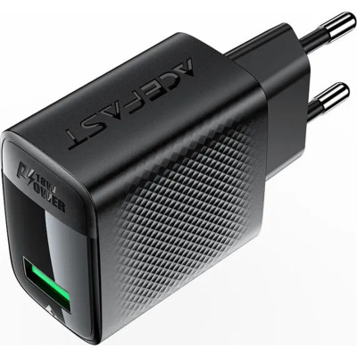 Зарядний пристрій Acefast USB-A 20W + Type-C cable A90 Fast Charger Black (6974316280064)