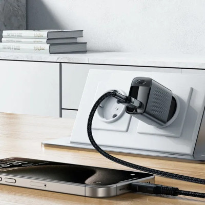 Зарядний пристрій Acefast USB-A 20W + Type-C cable A90 Fast Charger Black (6974316280064)
