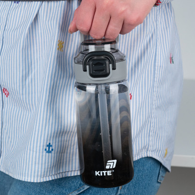 Поїльник-непроливайка Kite 600 мл, чорна (K25-1212-1)