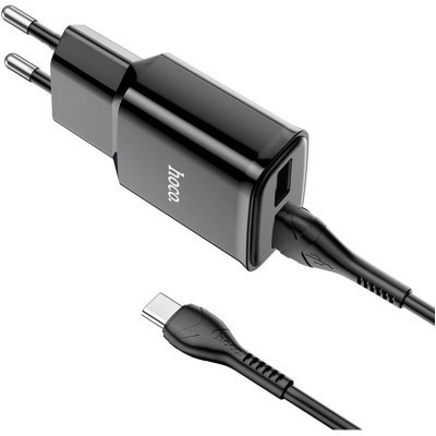Зарядний пристрій HOCO C88A Star round dual port charger set(Type-C) Black (6931474749543)
