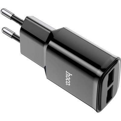 Зарядний пристрій HOCO C88A Star round dual port charger set(Type-C) Black (6931474749543)