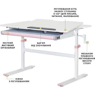 Парта Evo-kids TH-220 Pink (TH-220 W/PN)