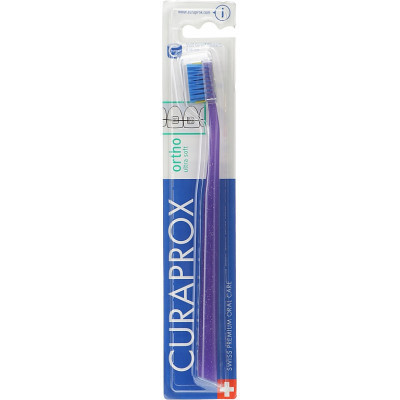 Зубна щітка Curaprox CS 5460 Ortho Ultra Soft Ультрам&#039;яка ортодонтична Фіолетова із синьою щетиною (CS 5460 Ortho-11)