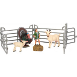 Фігурка Kids Team набір Ферма фермерка, індик, коза, козеня (Q9899-X20_1)