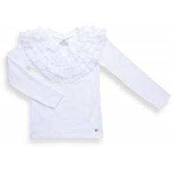 Кофта дитяча Breeze з шифоновими рюшами (9270-128G-white)