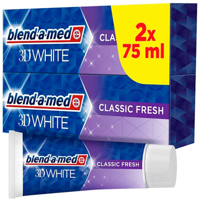 Зубна паста Blend-a-med 3D White Класична свіжість 2 х 75 мл (8006540792940)