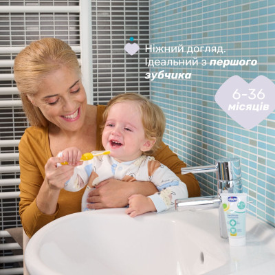Дитяча зубна щітка Chicco для перших зубів, 6-36 міс., 2 шт. (8058664174713) (12082.11)