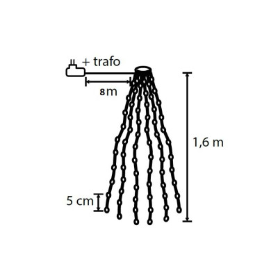Гірлянда Luca Lighting Конус 1,6+8 м теплий білий (8720362038566)