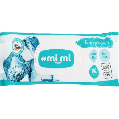Вологі серветки Mi Mi Охолоджувальні З клапаном 102 шт. (4820237500373)